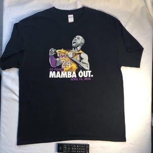 LA LAKERS Mamba Out T-Shirt Black NBA   Tee XL